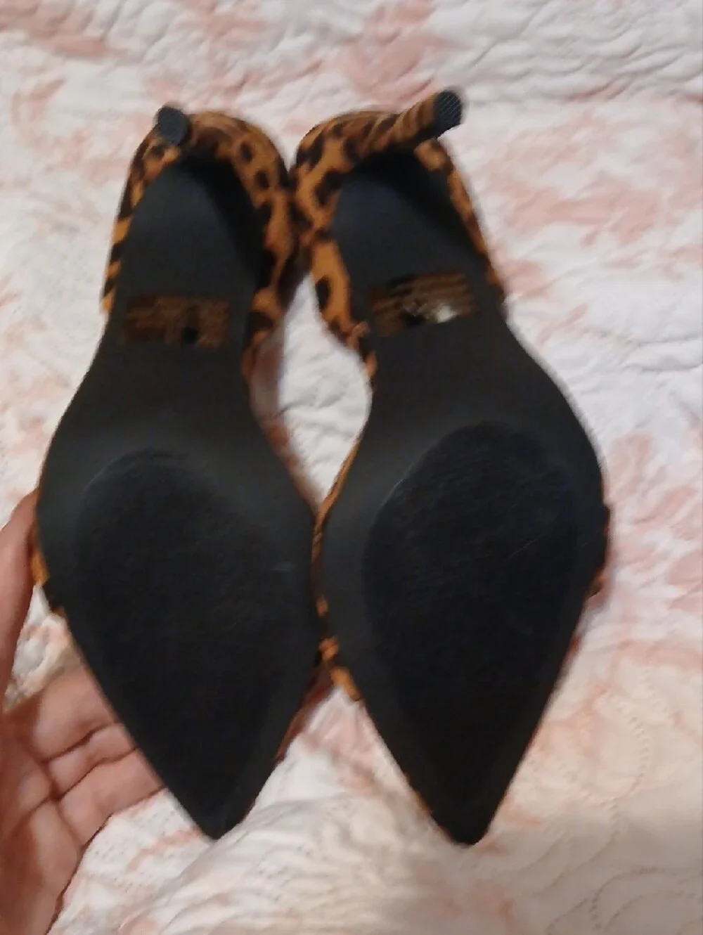 Cape Robbin Leopard Print Pointed Toe Ankle-Strap Heels - Brown/Black